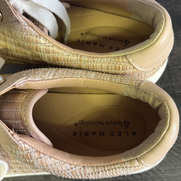 Alex Marie Beige Woven Sneakers with Pearl Accents - Picture 5 of 6